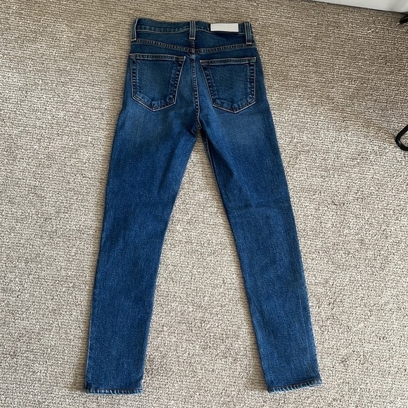 Re/Done Comfort Stretch High Rise Ankle Crop Jeans in Mid 70s Size 24 - Picture 5 of 13